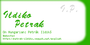 ildiko petrak business card